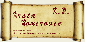 Krsta Momirović vizit kartica